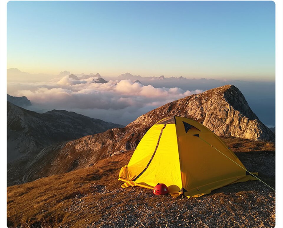Cheap Goat Tents Ultralight 20D Nylon Camping Tent 2 Person Waterproof Outdoor Hiking Travel Tent 4 Season Backpacking Cycling Tent For Adults   